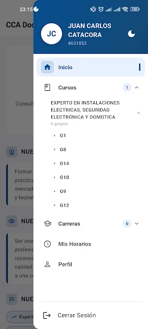 CCA Docente Screenshot 1