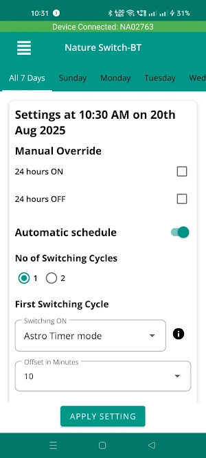 NatureSwitch Lux-Timer Screenshot 3