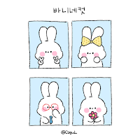 카카오톡 테마 - 바니네컷_화이트 블루