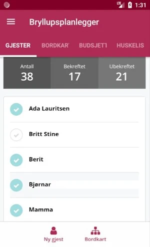 Bryllupsplanlegger Screenshot 1