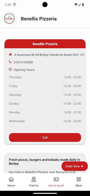 Benellis Pizzeria Screenshot 2