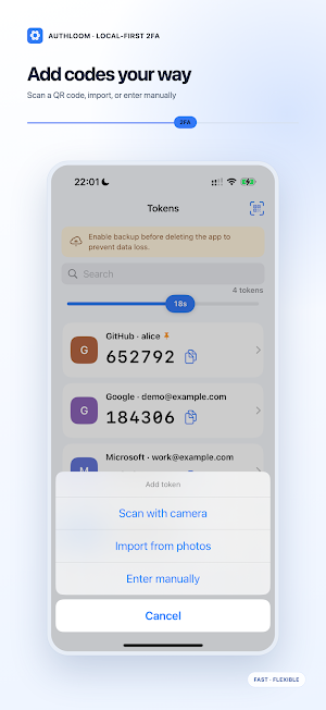 Authloom: 2FA Authenticator Screenshot 1