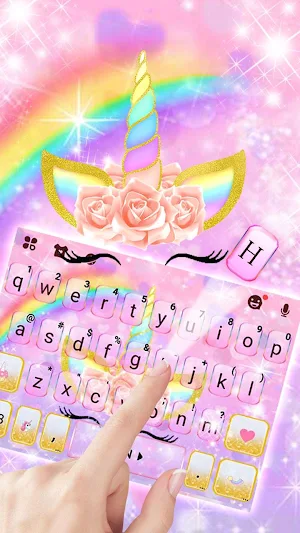 Rainbow Rose Unicorn Keyboard Theme Screenshot 1