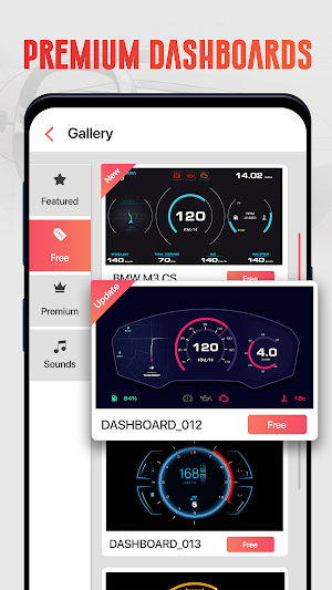 GPS Speedometer OBD2 Car dashboard: Speed limit Screenshot 1