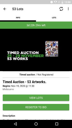 Artists for Kids Auction Screenshot 1