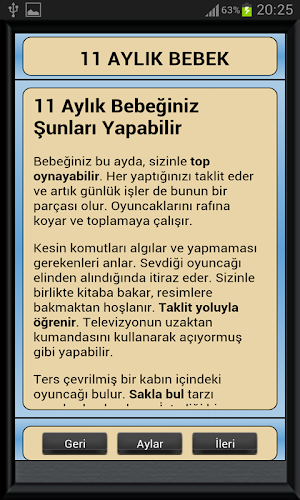 Bebek Gelişimi Ay Ay Detaylı Screenshot 3