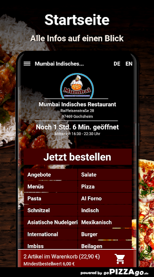 Mumbai Indisches Restaurant Go Screenshot 1