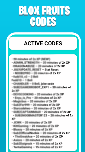 Blox Fruits Codes Screenshot 1