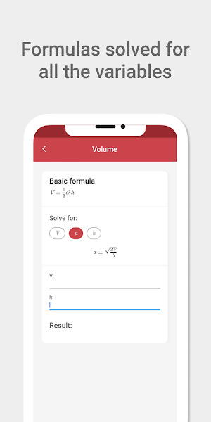 Maths and Physics formulas - with calculator Screenshot 2