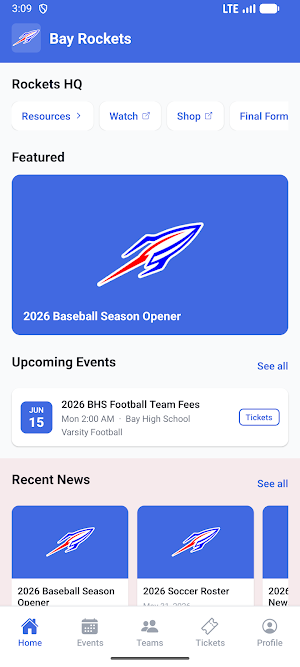 Bay Rockets Athletics Screenshot 0