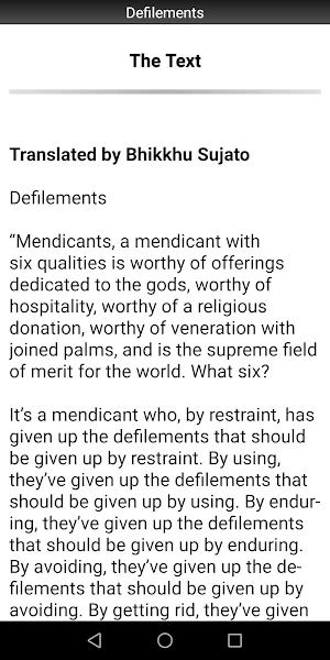 Defilements Sutta - Buddhism Screenshot 1