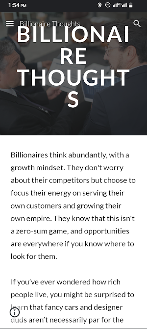 Billionaire Thoughts Screenshot 1