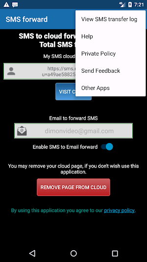 Auto-forward SMS to Email or Cloud Screenshot 3