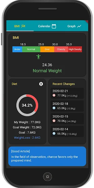 WeightDiary - Auto BMI,  Record your Weight Screenshot 1