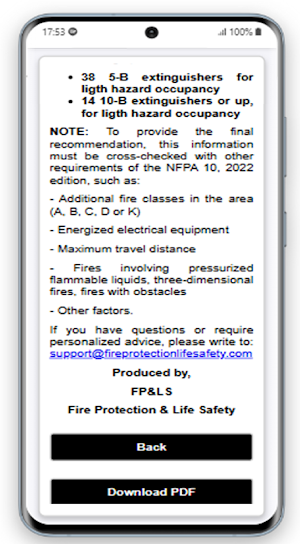 NFPA10 Extinguisher Calculator Screenshot 3