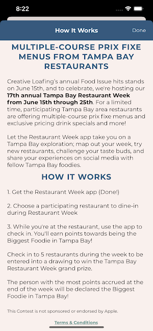 Tampa Bay Restaurant Week Screenshot 1