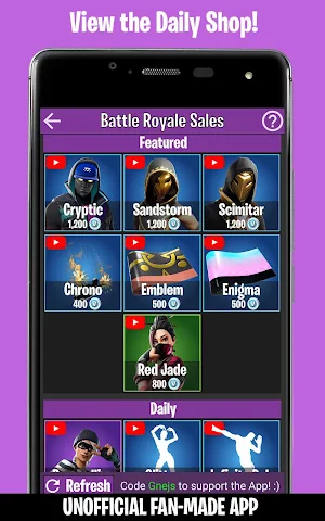Companion for Fortnite (Stats, Map, Shop, Weapons) Screenshot 0