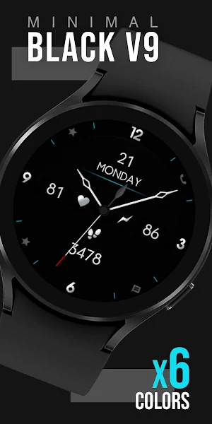 Minimal Black v9 Watch Face Screenshot 0
