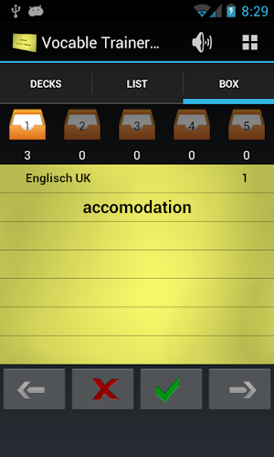 Vocabulary Trainer Flashcards Screenshot 0