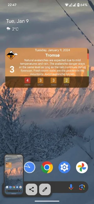 Skredvarsel Screenshot 2