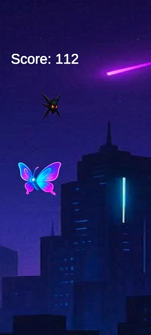 Neon Sky Butterfly Escape Screenshot 2