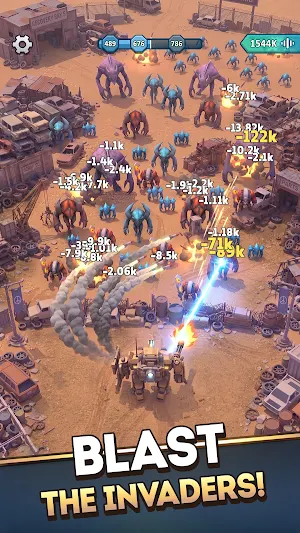 Mecha Warrior: Robot Idle TD Screenshot 1