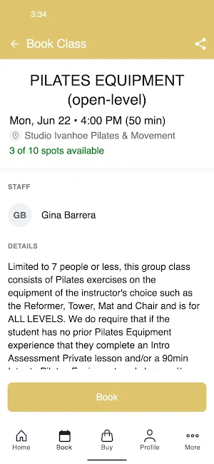 Studio Ivanhoe Pilates Screenshot 2