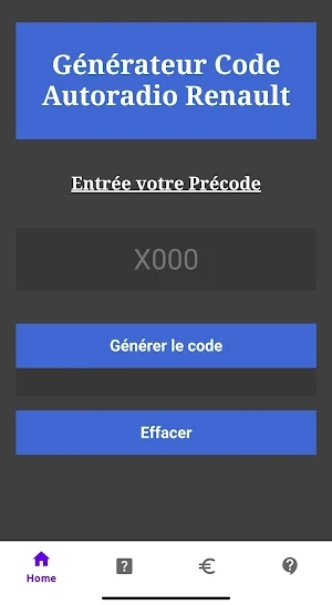 Générer Code Autoradio Renault Screenshot 1