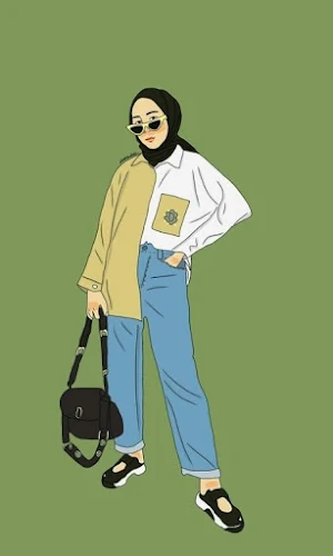 Cute hijab cartoon Wallpaper Screenshot 0