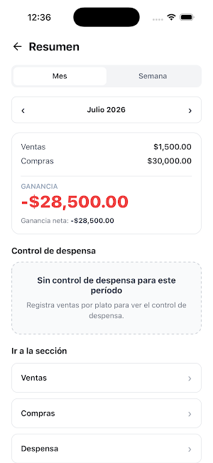 Costo Comida Screenshot 0