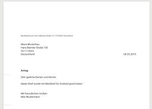 Write, send and print letters as PDF files Screenshot 0