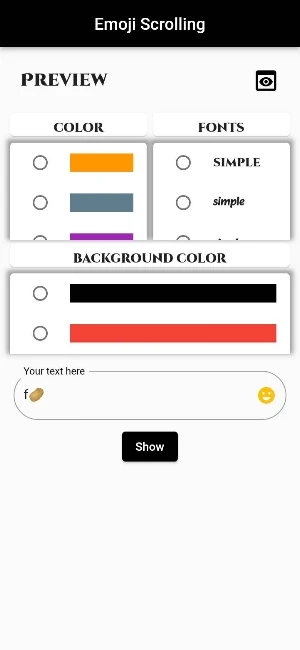 scrolling emoji & text Screenshot 0