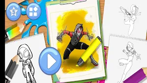 Gwen Drawing Coloring Book Screenshot 0