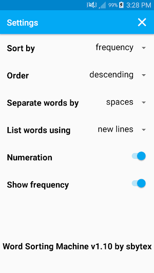 Word Sorting Machine Screenshot 3
