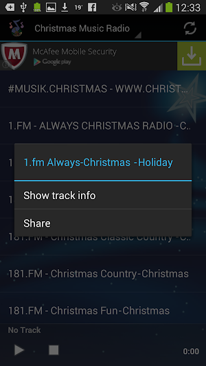 Christmas Music Radio Stations Screenshot 1