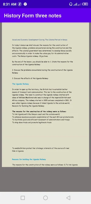HISTORY : FORM THREE NOTES Screenshot 2