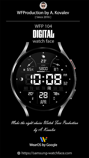 WFP 104 Digital watch face Screenshot 0
