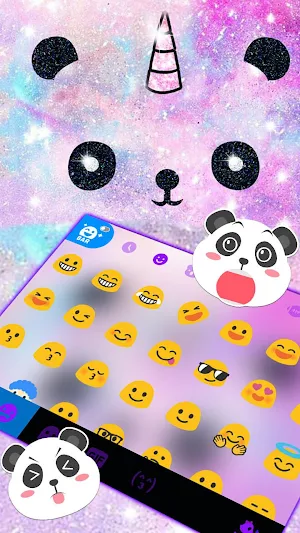 Galaxy Panda Unicorn Keyboard Theme Screenshot 2