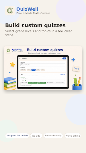 QuizWell: School Math Quizzes Screenshot 1
