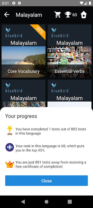 Malayalam Language Tests Screenshot 2