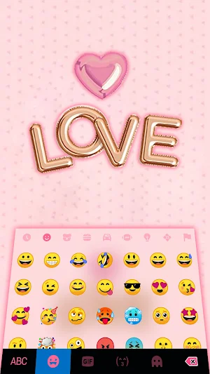 Pink Love Balloons Keyboard Background Screenshot 2
