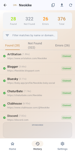 Sherlock: Account Finder OSINT Screenshot 3