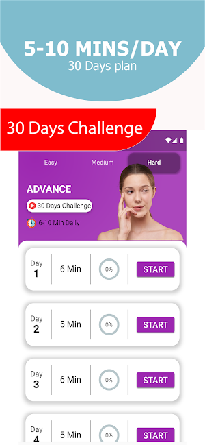 Face Yoga Exercise Workout App Screenshot 3