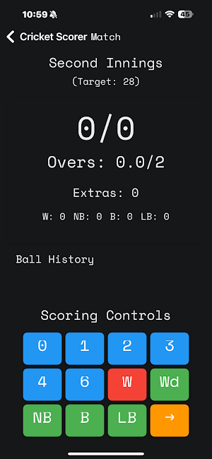 Gully Cricket Scorer Screenshot 2