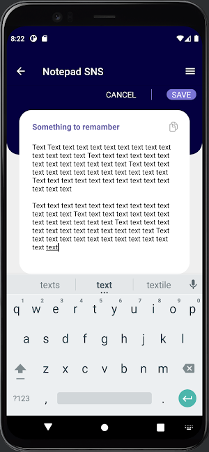 Notepad SNS Screenshot 1