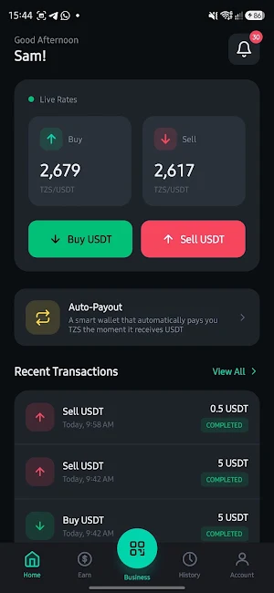 Snaville: USDT & TZS Exchange Screenshot 3