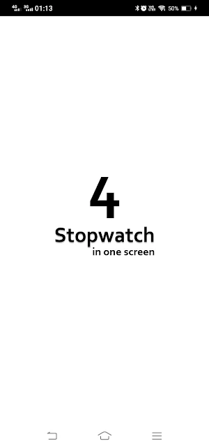 4 Stopwatch in one Screen Screenshot 0