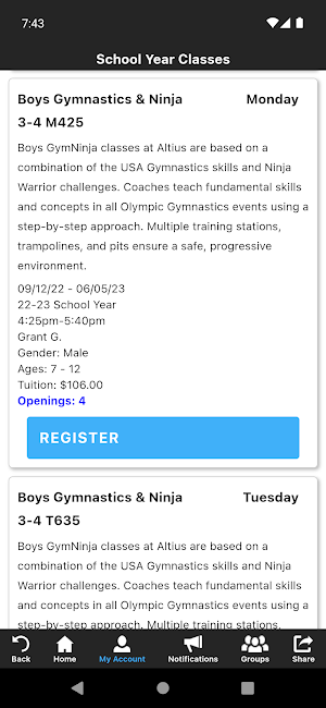 Altius Gymnastics Academy Screenshot 2