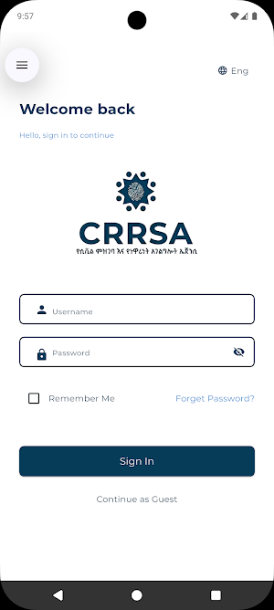 CRRSA App Screenshot 1
