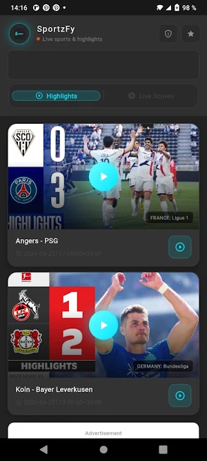 SportzFy: Live Scores & Stats Screenshot 0
